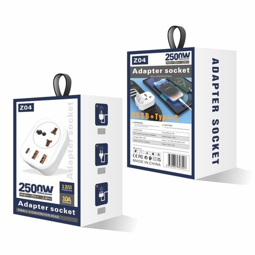 product_image_name-Generic-Universal Converter Plug 2USB+Type-C Smart Converter Socket UK Plug(White)-6