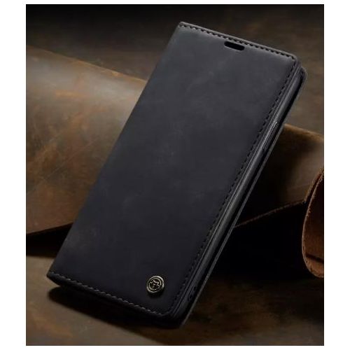 product_image_name-Generic-Oppo A3x Black Retro Flip Wallet Suede Leather Cover Case – All-Round Protection with Card Holder, Card Slots, Magnetic Closure, Foldable Stand-1