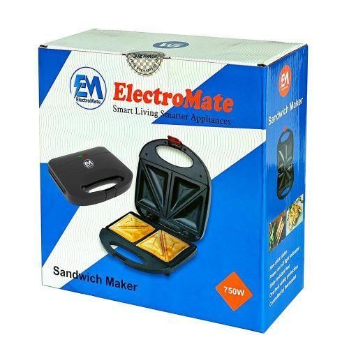 product_image_name-Generic- ElectroMate Sandwich Maker Toaster 2-Slice Non-Stick 750W Black (1YR WRTY)-6