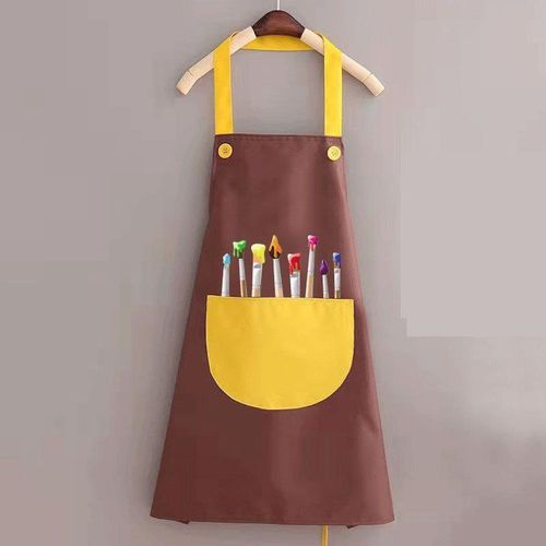 product_image_name-Generic-Kids Waterproof Apron with Adjustable Straps & Pocket-4