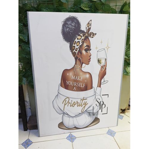 product_image_name-Generic-Luxury Wall Art Canvas Frame Decor - Make Yourself a Priority- 60*80cm-2