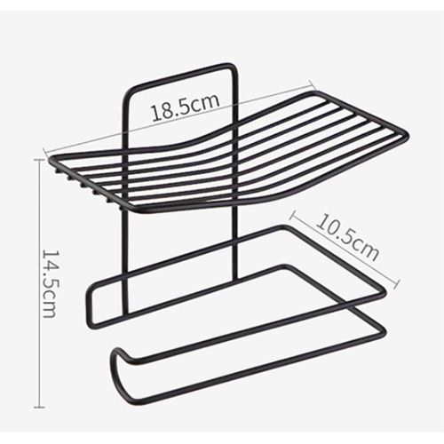 product_image_name-Generic-Steel Bathroom Tissue Holder, Toilet Wall Mounted With Mobile Phone Storage Shelf, Bathroom Shelf For Tissue-8