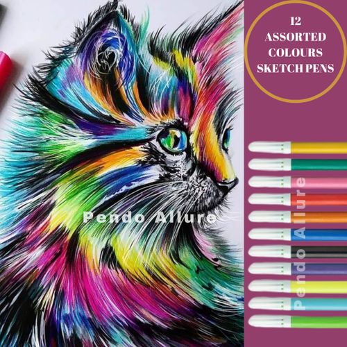 Generic 12- Colours Assorted Coloring/Sketch/Drawing/Painting Pens @ Best  Price Online