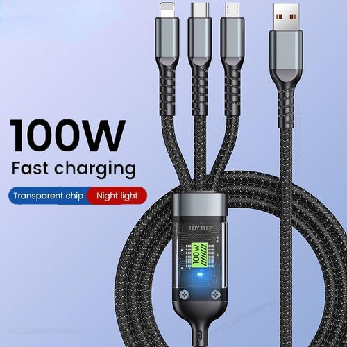 product_image_name-Generic- Micro Charging Cable Type-C IPhone 3in1 Fast charging Cable-1