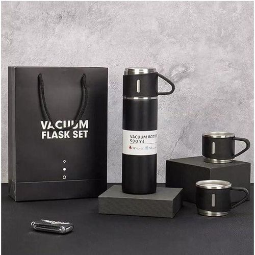 product_image_name-Generic-500Ml Bullet Thermos Bottle 2-Layer Vacuum Flask Gift Set, Stainless Steel Thermo 500ml/16.9oz Vacuum Insulated Bottle with Cup for Coffee Hot drink and Cold drink water flask, MULTICOLOR-1