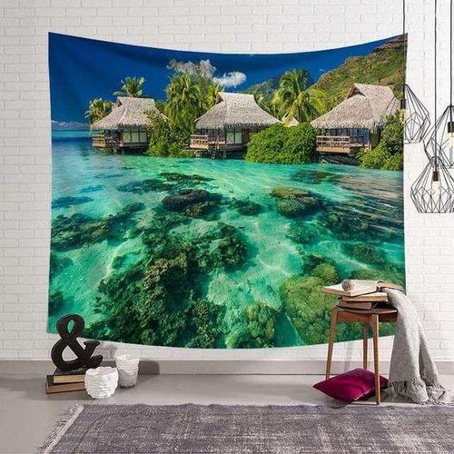 Generic Cammitever Blue Sky White Cloud Sea Beach Coconut Tapestry Wall Hanging Scenic Tapestries Bedspread Picnic Bedsheet Blanket Best Price Online Jumia Kenya