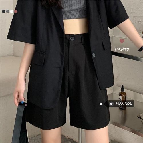 Women Cotton Shorts Knee Length Pants Trousers Casual Loose Wide