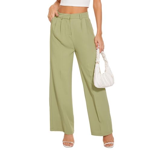 Fashion Dress Pants For Women Stretchy High Waist Straight Leg Trouser With  Pockets Comfy Business Work Long Pants Slacks- Green @ Best Price Online