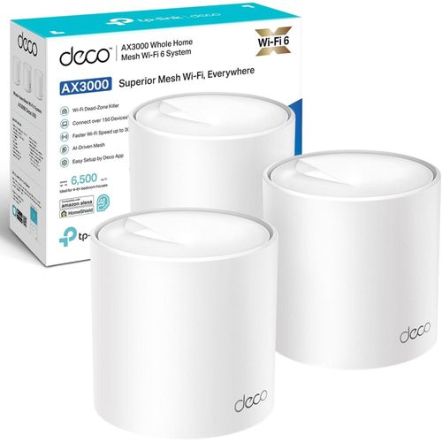 product_image_name-TP-Link-Deco X50 (3-pack) AX3000Mbps Mesh WiFi 6 System, AI-Driven, Coverage up to 6500ft², Seamless Roaming WiFi Mesh System, Gaming & 4K, Easy Setup, Alexa & Google Home, HomeShield-1