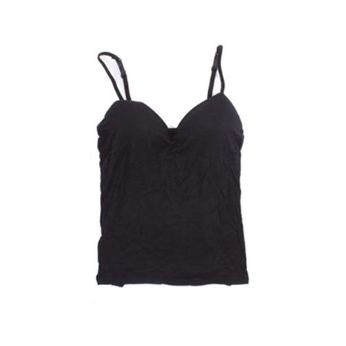 Fashion Padded Bra Sleeveless V Neck Basic Camisole Slim Fit Tank Tops  Black @ Best Price Online