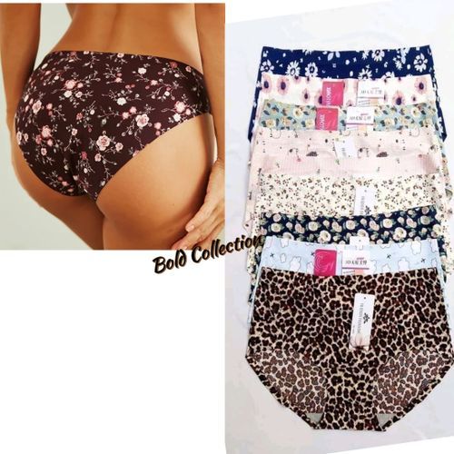 Fashion 4PCs Most Beautiful Printed Seamless Panties(Hips 38-44inches) @  Best Price Online
