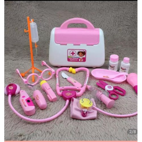 product_image_name-Un Branded-Pink 17pcs set medical play set-1