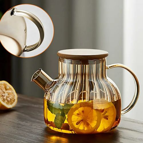 Generic 1L Heat Resistant Glass Tea Pot+Bamboo Lid @ Best Price Online