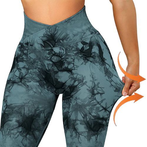 Womens High Waist Yoga Legging Pants Anti Cellulite Push Up Tie-Dye Gym  Workout