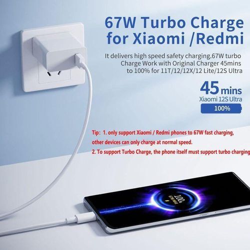 product_image_name-Mi-67W Xiaomi Fast Charger with USB-C Cable  PD QC Turbo Charger for Android Phones-2