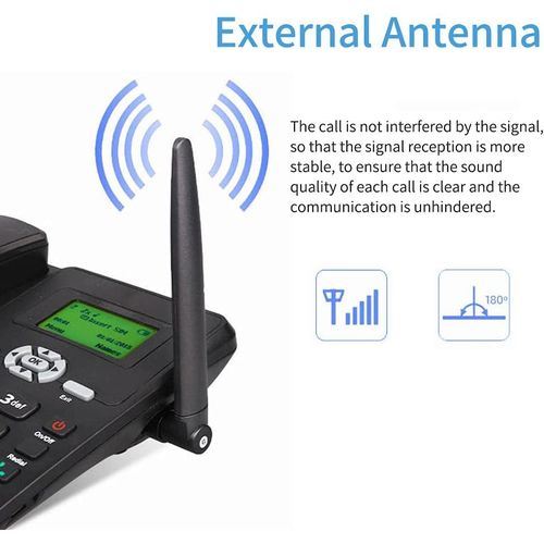 product_image_name-Generic-Wireless Quad Band GSM Desk Phone,Desktop Style Phone with SIM Card Slot,LCD Display Date/time/Signal Strength/Battery Capacity,for Home Office Hotel Landline Phones-4