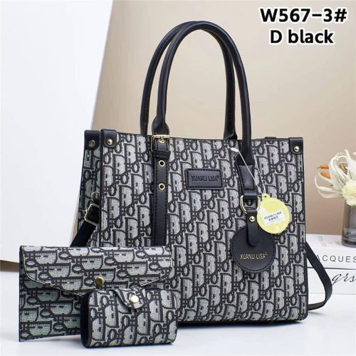 product_image_name-Fashion-Elegant Monogram 3-Piece Handbag Set-1