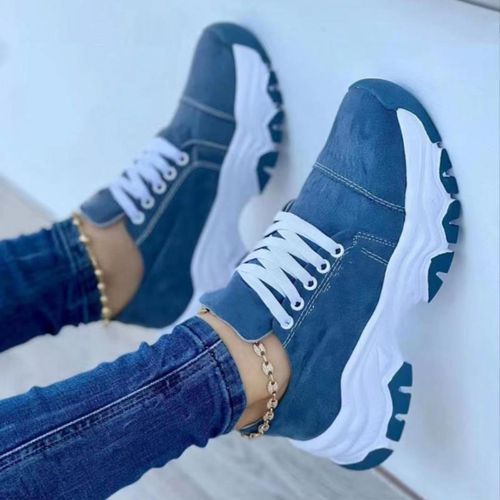 Sport Fashion (Blue)2023 New Women Sneakers Fashion Platform Lace Up Casual  Sports Shoes Comfortable Running Ladies Vulcanized Shoes Female Footwear  ACU @ Best Price Online