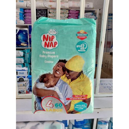 NIPNAP Diapers Size 4 Jumbo (Large) 60 pcs.(8-14 Kgs) @