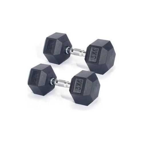 product_image_name-Generic-15 Kg Dumbbells Gym Weights Hexagon Rubber Pair-1