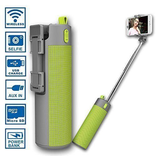 product_image_name-Generic-GREEN Multi Functional Wireless Speaker With Selfie Stick , Power Bank, Flashlight High Quality Speaker-RED-4