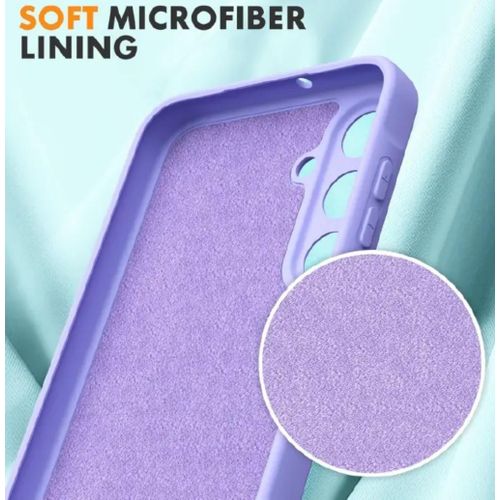 product_image_name-Samsung-Galaxy A25 5G Original Liquid Silicone Phone Case - Protective Soft-Touch Cover with Anti-Slip Grip (Light Purple Lilac)-3