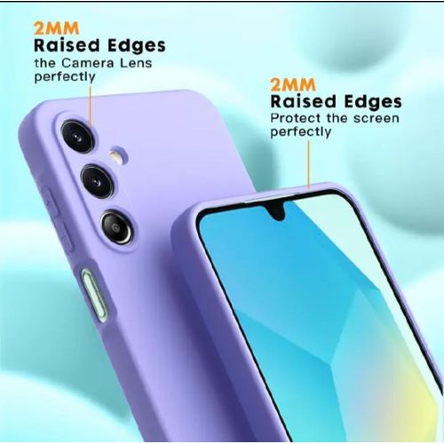 product_image_name-Samsung-Galaxy A25 5G Original Liquid Silicone Phone Case - Protective Soft-Touch Cover with Anti-Slip Grip (Light Purple Lilac)-4
