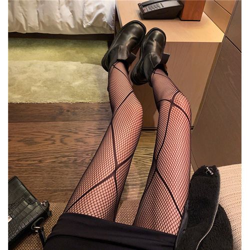 Women's Fishnet Tights: Black and Nude Tights