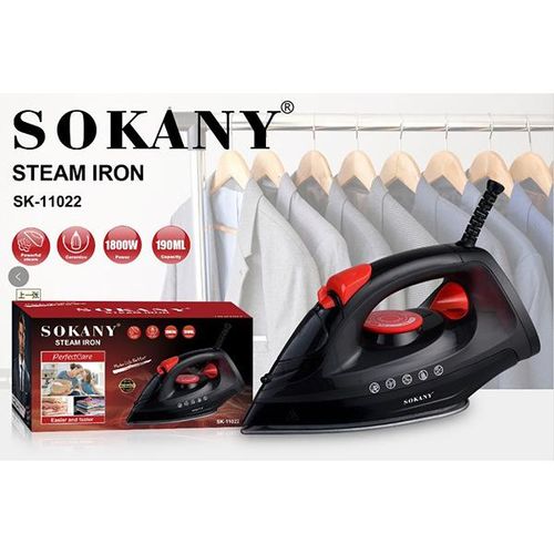 product_image_name-Sokany-1800W Steam Iron With Ceramic Soleplate And 190 Ml Water Tank-dry, Steam, And Spray Functions-1