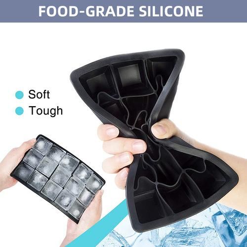 2 Large Cube Silicone Ice Tray Giant 2 Block Cube Grids 8 Mold