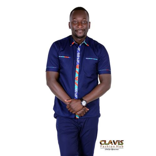 Fashion Navy Blue Ankara Men Shirt With Buttons Best Price Online Jumia Kenya