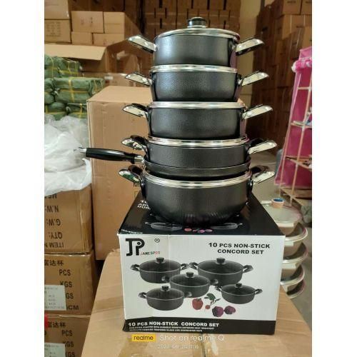 product_image_name-JP-10 pieces heavy duty non stick cookware set-1