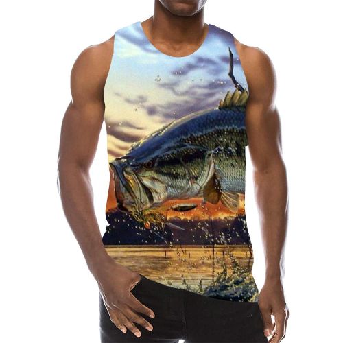 Fashion Fish Tank Tops For Men Summer Animal Graphic Fishing 3D Print  Sleeveless Vest Sport Funny Tops 2021 New Sky Blue @ Best Price Online