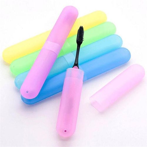 product_image_name-Generic-Portable Travel Toothbrush Holder Cover Case Luxury Travel Hiking Plastic Container Toothbrush Protection Organizer Box Luxury Bathroom Set Accessories Plastic Kids Travel Cap Baggage Boarding Plastic Tube for Oral Care-6
