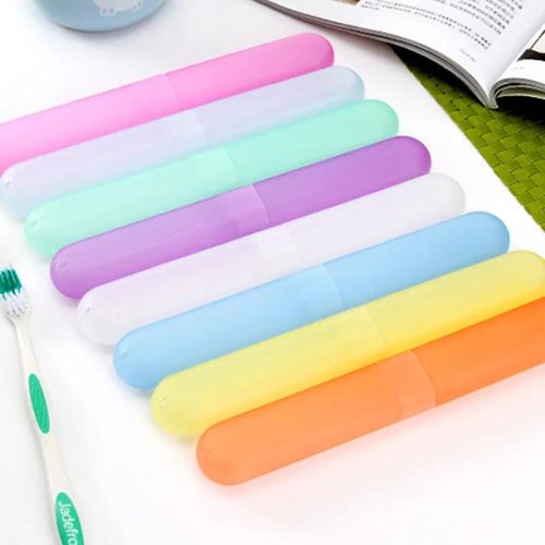 product_image_name-Generic-Portable Travel Toothbrush Holder Cover Case Luxury Travel Hiking Plastic Container Toothbrush Protection Organizer Box Luxury Bathroom Set Accessories Plastic Kids Travel Cap Baggage Boarding Plastic Tube for Oral Care-7