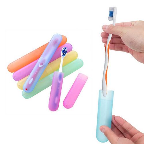 product_image_name-Generic-Portable Travel Toothbrush Holder Cover Case Luxury Travel Hiking Plastic Container Toothbrush Protection Organizer Box Luxury Bathroom Set Accessories Plastic Kids Travel Cap Baggage Boarding Plastic Tube for Oral Care-8