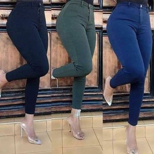 Fashion 3 Pack High Waist Body Shaper Jeans Casual Pant Trousers   GreenBlackNavy Blue  Best Price Online  Jumia Kenya