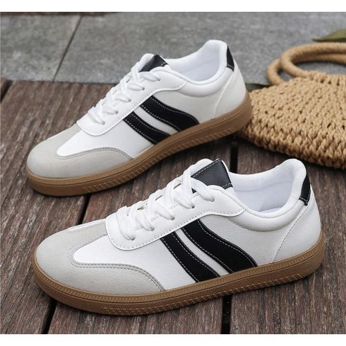 product_image_name-SHEIN-Women's Plus Size Soft Comfy Lace Up Sneakers-1