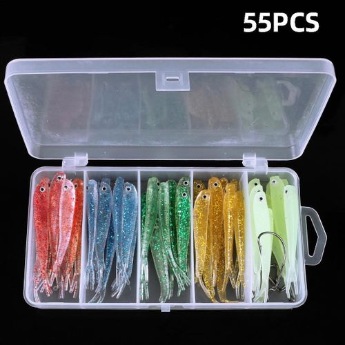 915 Generation 55Pcs Fishing Lures Baits Kit Bait Soft Plastic