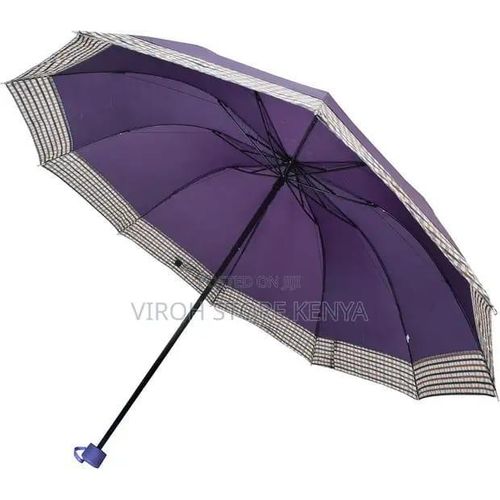 product_image_name-Generic-Purple Windproof Checked Durable Foldable Rain Umbrella Strong Windproof Travel Umbrella-1