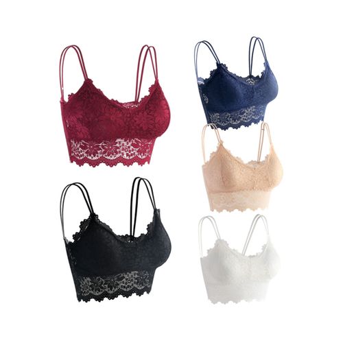 Generic Women Lace Bra Camisole Wirefree Crop Tops 5 Pieces