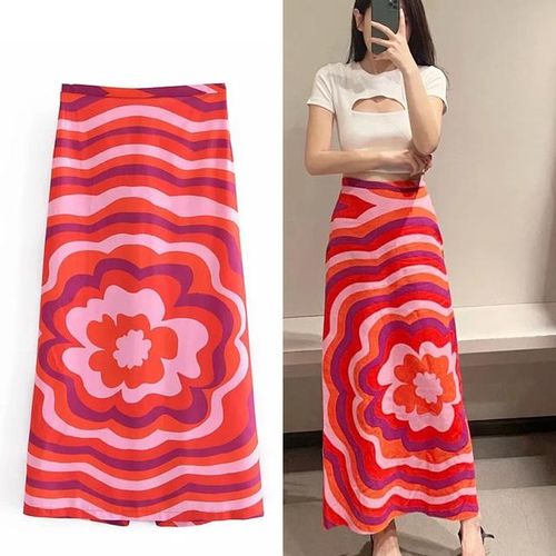 Fashion Za Woman Skirts Summer Red Linens Floral Print High Waisted Long Skirt skirt Best Price Online Jumia Kenya
