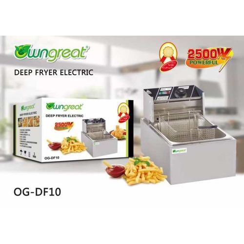 6 Liter Commercial Deep Fryer - Stainless Steel Electric