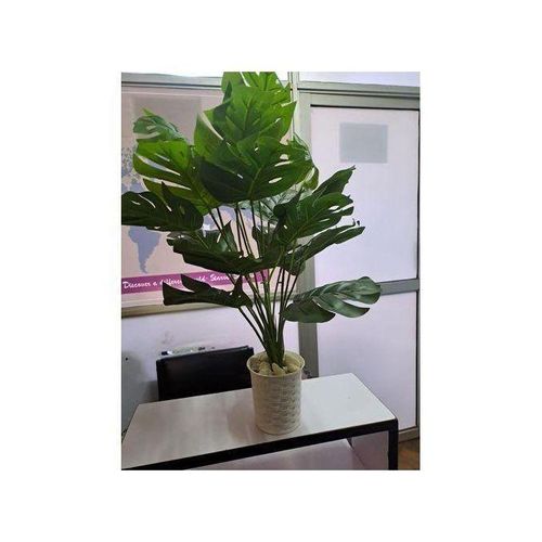 product_image_name-Generic-Table Top Artificial Flower , Decor Stones Plus A Vase-Mini Monstera-1