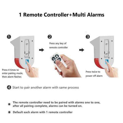 product_image_name-Generic-Solar&USB Charging  Home Security IP65 Waterproof Sound Detection 120DB Alarm 3 Working Mode Smart Remote Control-3