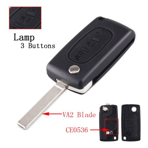 2 Buttons Remote Key Shell Fob Case Flip CE0536 Fit For PEUGEOT 207 307 308  407