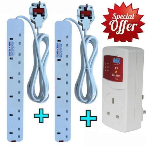 product_image_name-Power King-6 Way Power Extensions // 2 Power Extension Socket LONG Cable + TV Guard-1