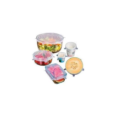 product_image_name-Generic-6pcs Round Reusable Silicone Stretch Lids - Microwave Safe, Leak-Proof Food Covers-3