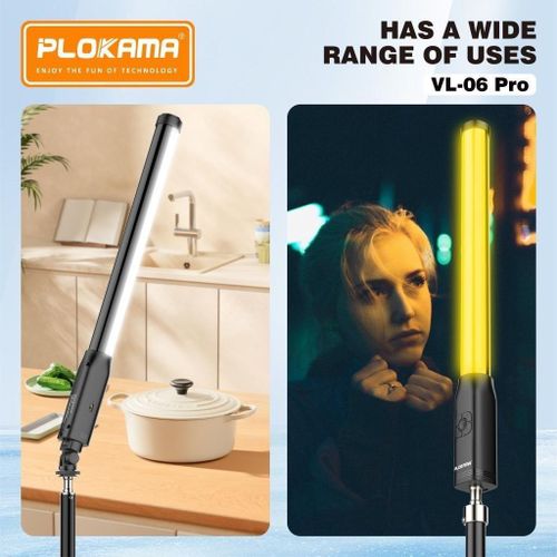 product_image_name-Generic-Plokama VL-06 Pro RGB Portable LED Stick Light Rechargeable Video Fill Light for Content Creators-3