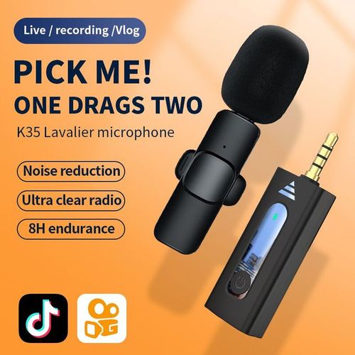 K35 Dual Wireless Microphone For 3.5mm Devices Price in